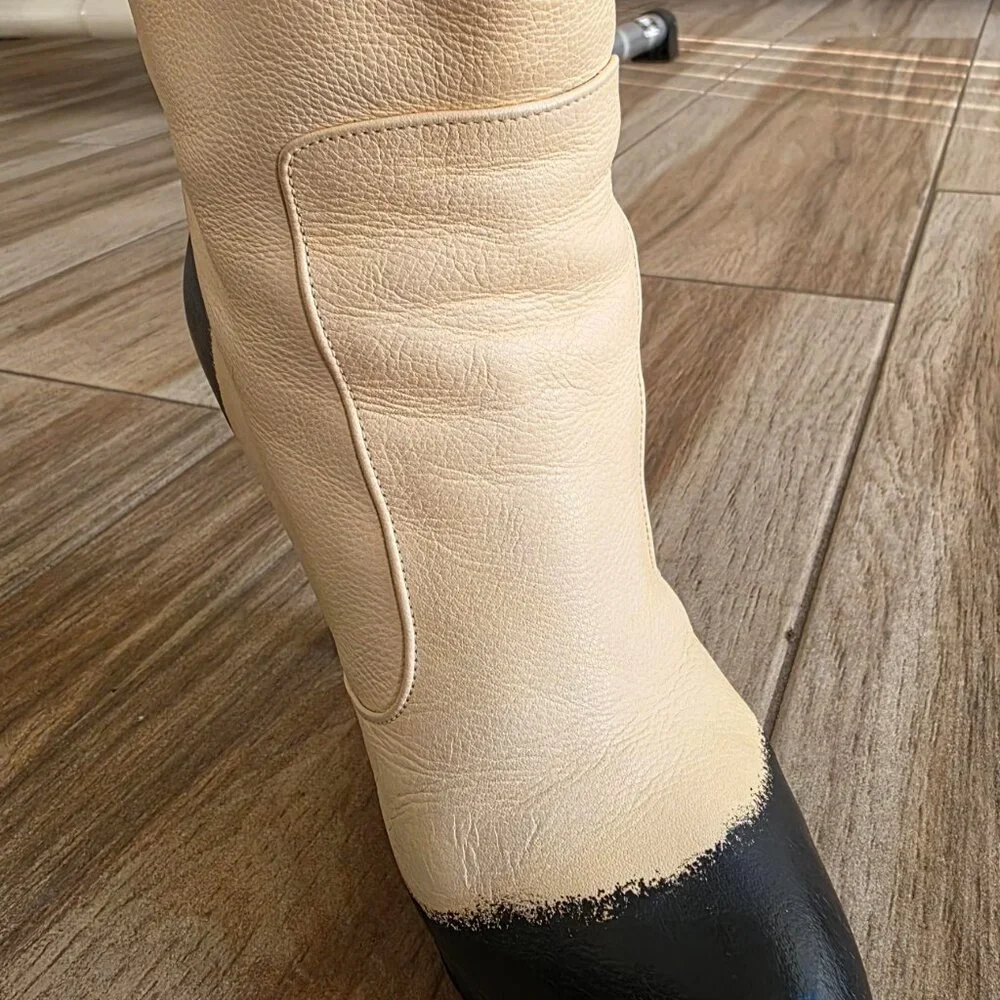 Chanel Blizzard Black&White Knee High Boots Retail $1500 37C - Picture 5 of 16